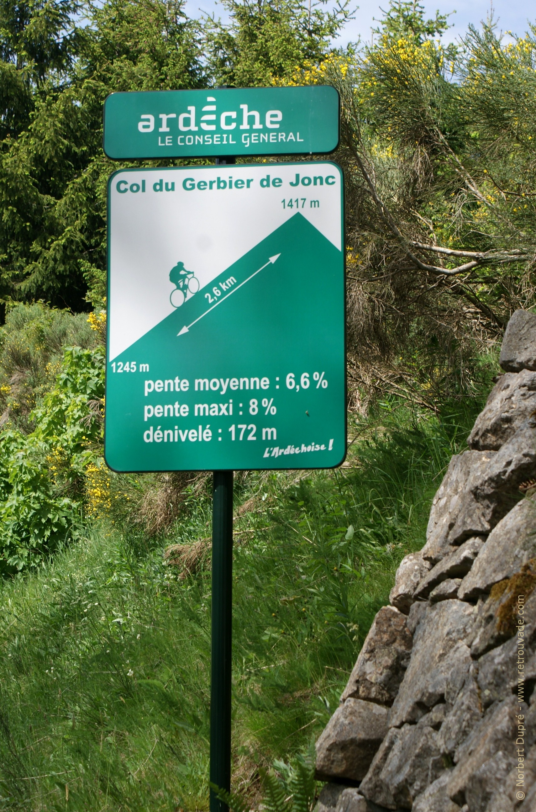 Panneaux cyclo Mont Gerbier de Jonc